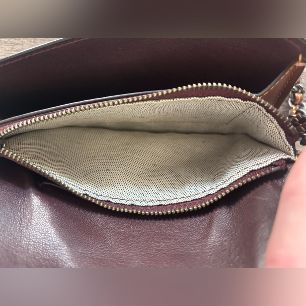 EUC Coach Clutch with Tea Rose Appliqué - Picture 11 of 14